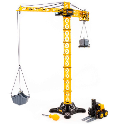 Конструктор Башенный кран Гигант с погрузчиком 588 элементов Полесье 09255 1